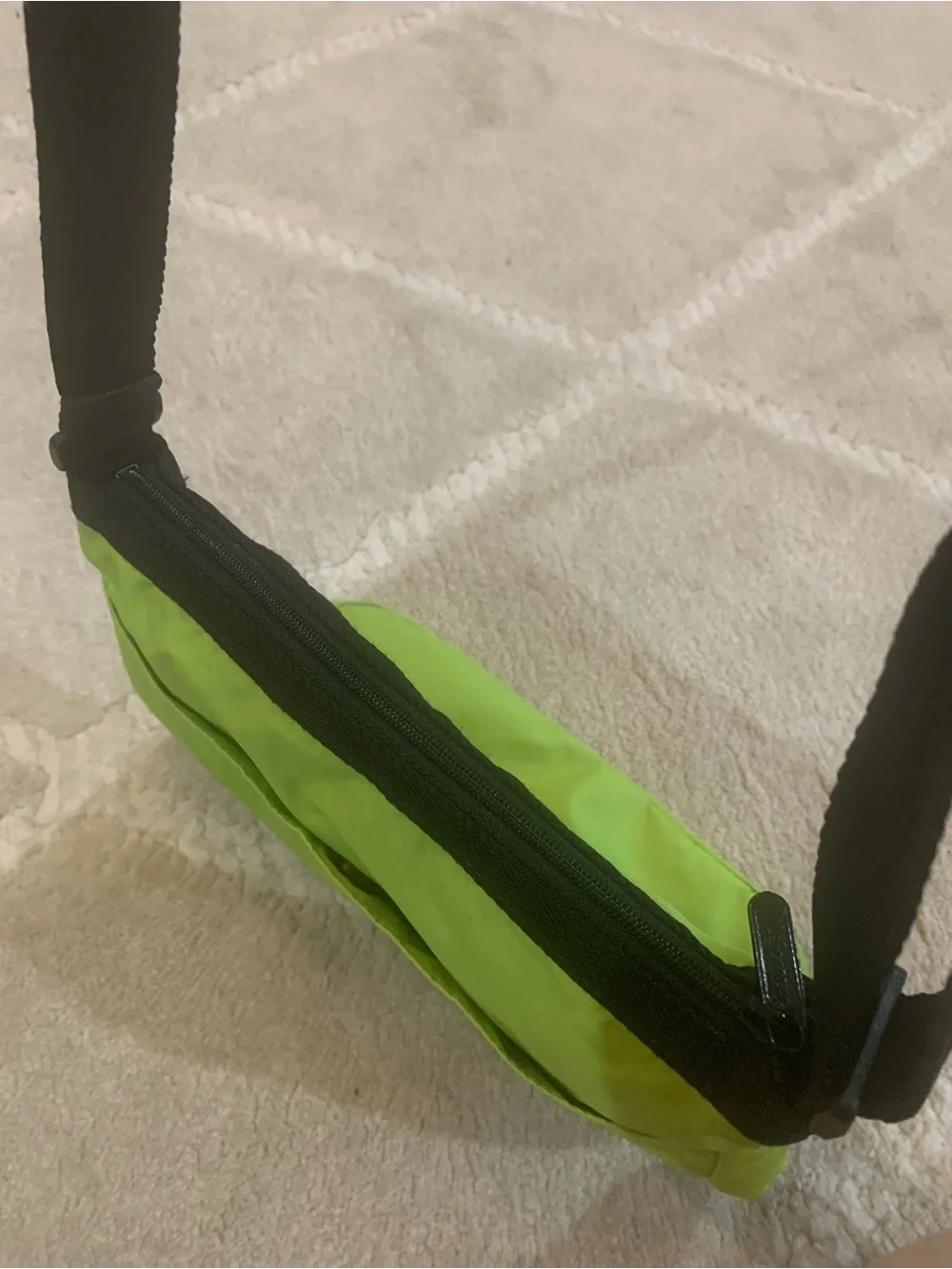 Lesportsac Lime Green Nylon Crossbody with Black Strap